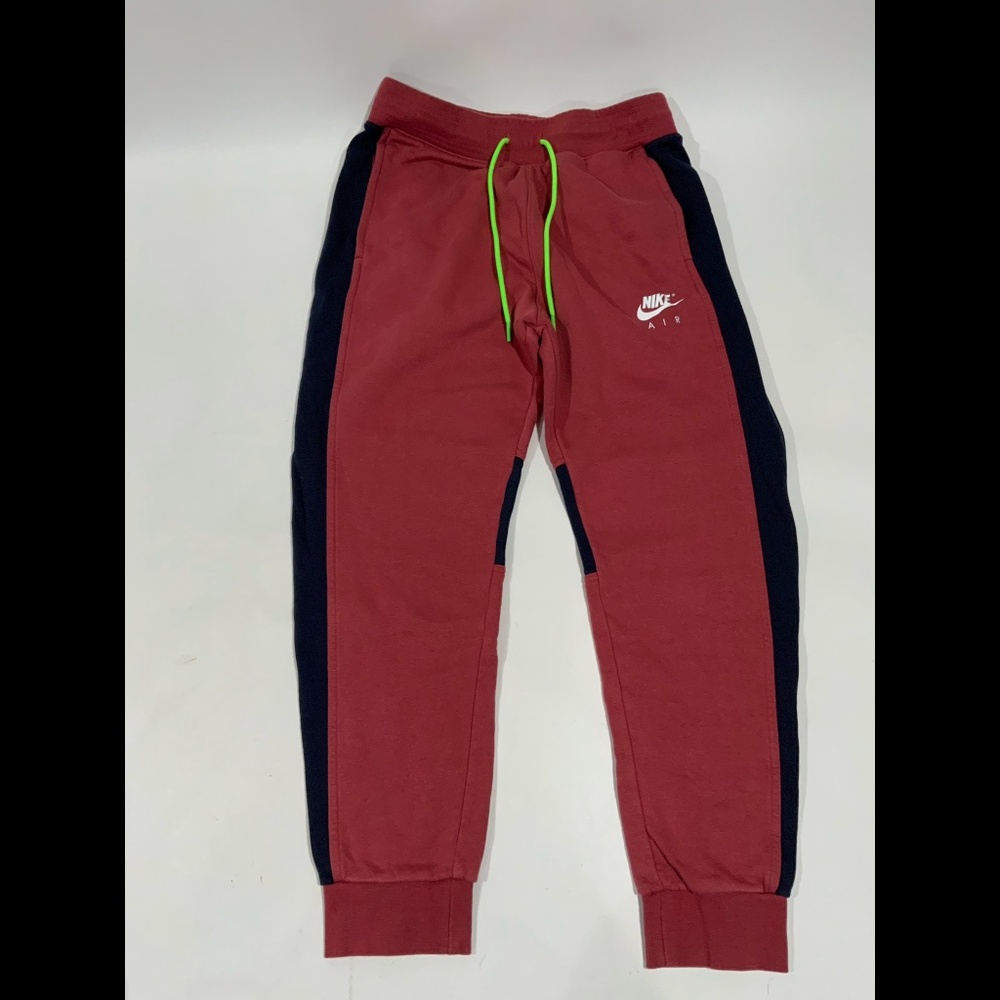Nike Air Sz M Red Blue Fleece Joggers - Picture 3 of 8